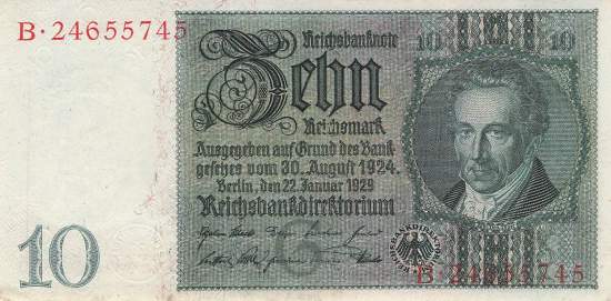 10 Mark 1929 G B